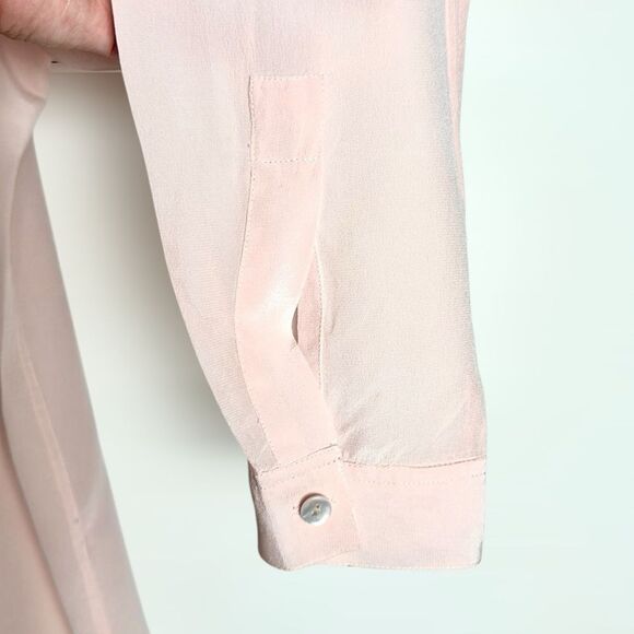 Calypso St Barth Silk Blouse Tunic Semi Sheer Peach Pink Long Sleeve Relaxed S - Picture 5 of 12
